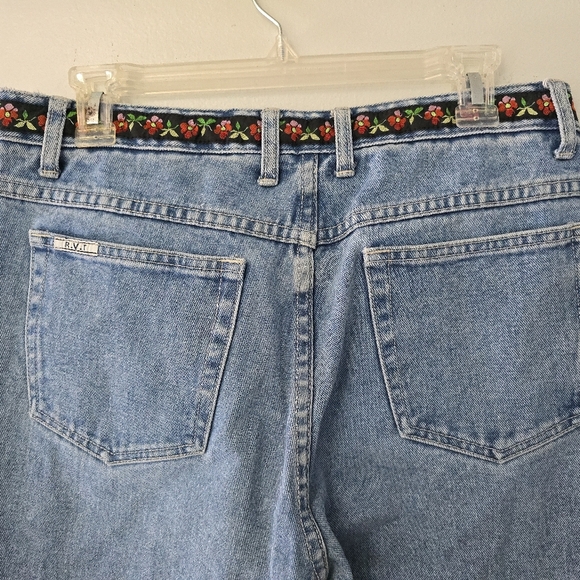 RVT Vtg Jeans 90’s Y2K Embroidered Bohemian Floral Sz 13/14 Jeans Womens Jrs - Picture 6 of 10